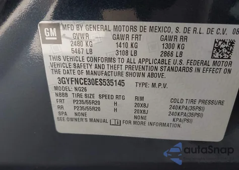 2014 Cadillac Srx Performance Collection из США, поврежденный, VIN 3GYFNCE30ES535145